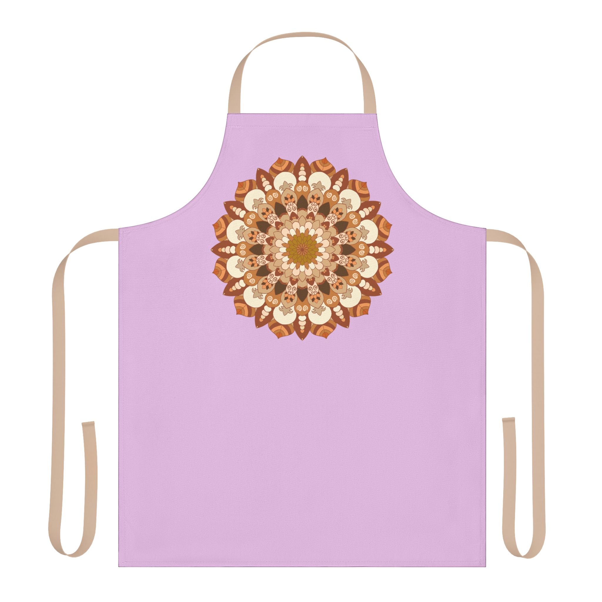 Lilac Mandala Apron - Hand - Drawn Art All Over Prints - Blululi