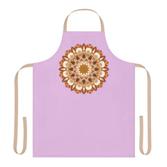 Lilac Mandala Apron - Hand - Drawn Art All Over Prints - Blululi