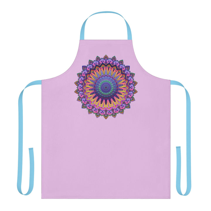 Lilac Mandala Apron - Hand - Drawn Art All Over Prints - Blululi