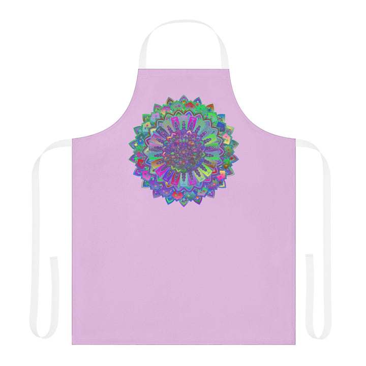 Lilac Mandala Apron - Hand Drawn Art All Over Prints - Blululi