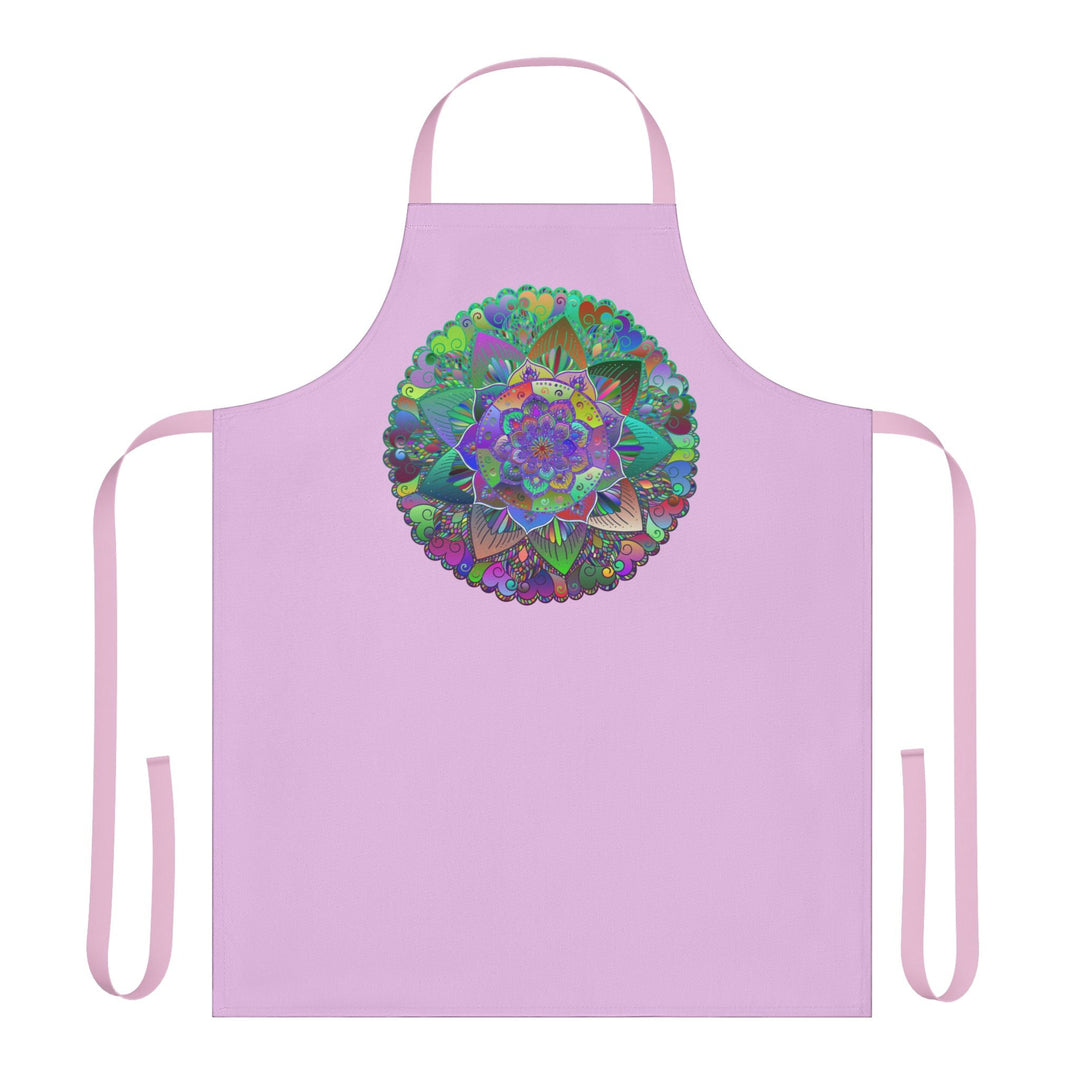 Lilac Mandala Apron - Hand - Drawn Art All Over Prints - Blululi