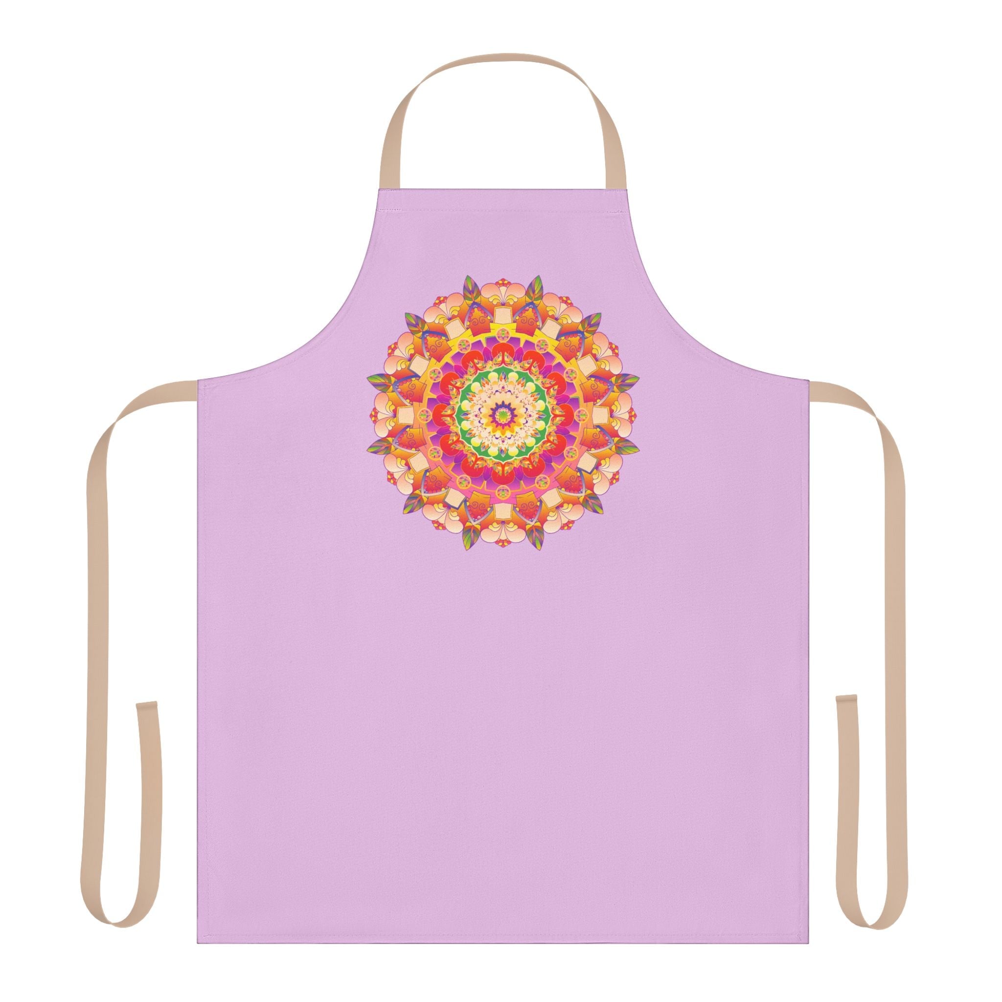 Lilac Mandala Apron - Hand Drawn Art All Over Prints - Blululi