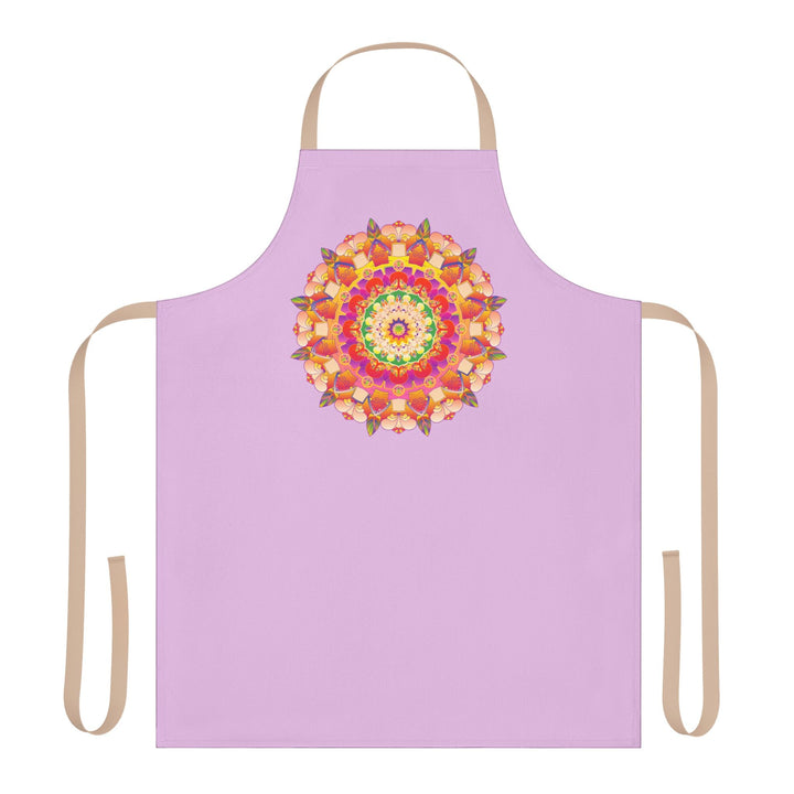 Lilac Mandala Apron - Hand Drawn Art All Over Prints - Blululi