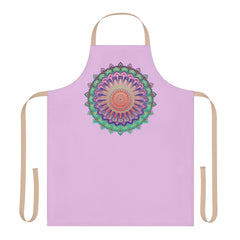 Lilac Mandala Apron - Hand Drawn Art All Over Prints - Blululi