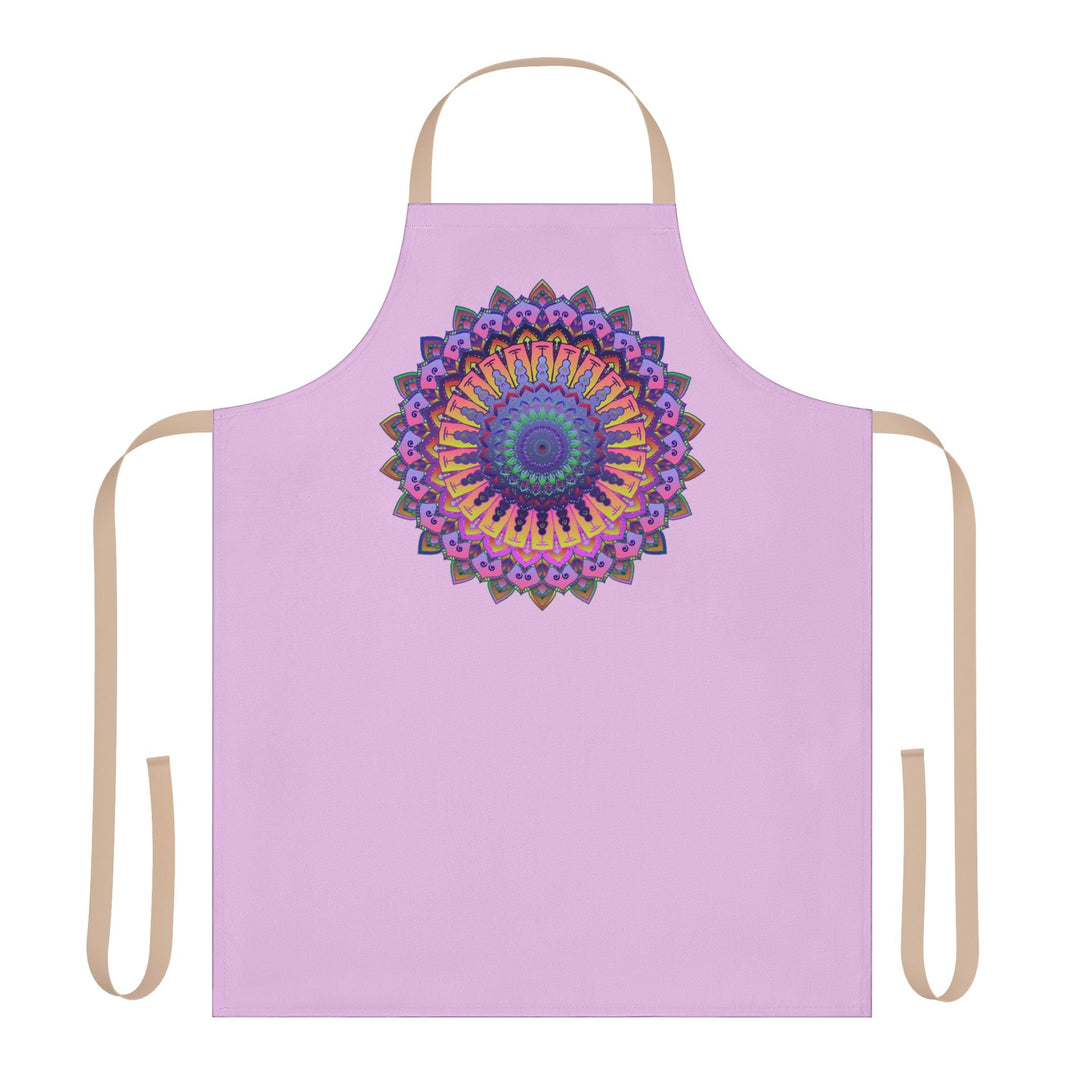 Lilac Mandala Apron - Hand - Drawn Art All Over Prints - Blululi