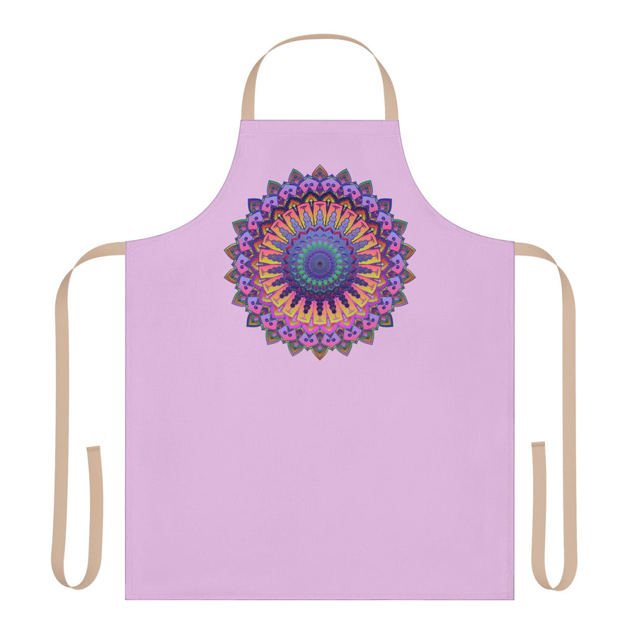 Lilac Mandala Apron - Hand - Drawn Art All Over Prints - Blululi