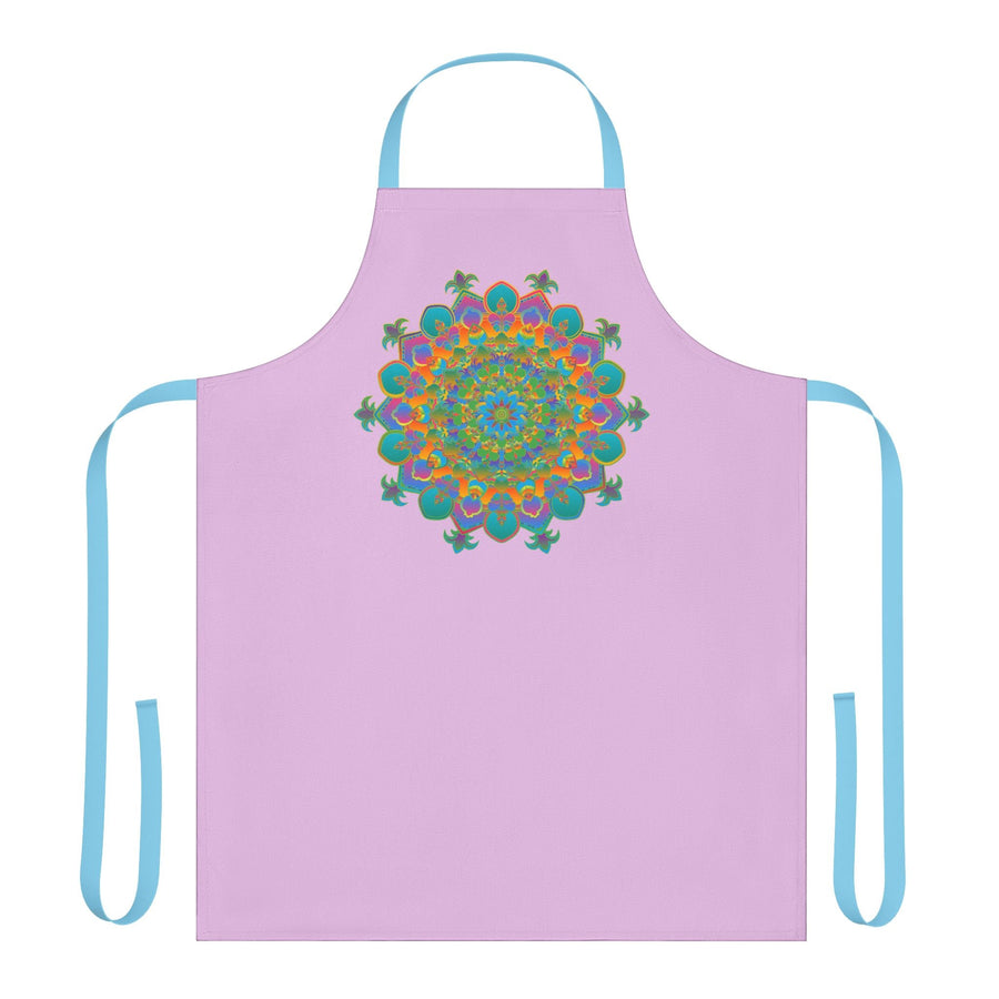 Lilac Mandala Apron - Hand - Drawn Art All Over Prints - Blululi