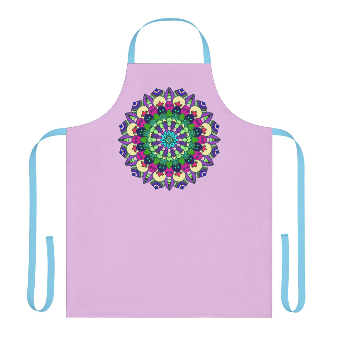 Lilac Mandala Apron - Hand Drawn Art All Over Prints - Blululi