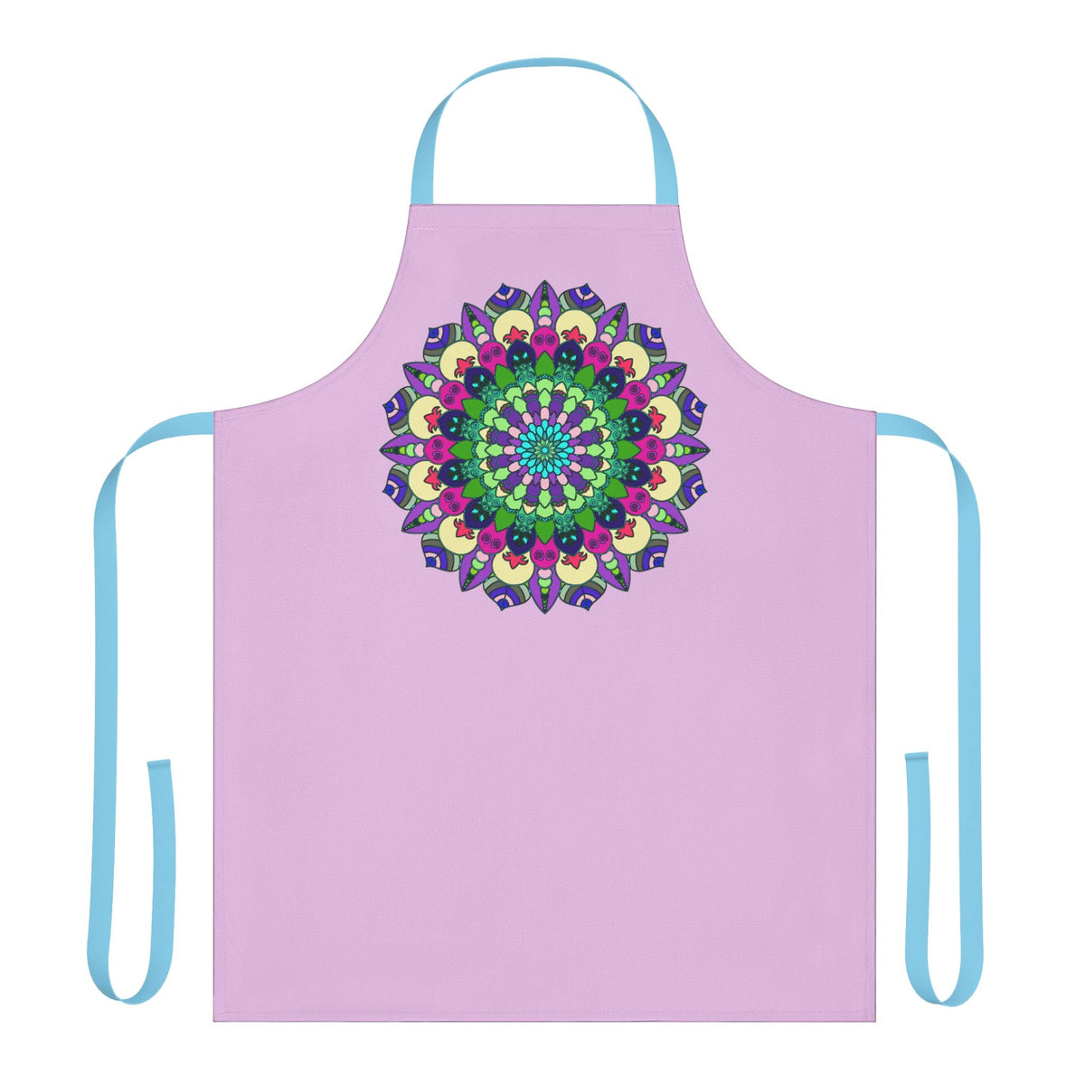 Lilac Mandala Apron - Hand Drawn Art All Over Prints - Blululi