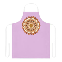 Lilac Mandala Apron - Hand - Drawn Art All Over Prints - Blululi