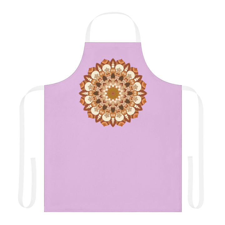 Lilac Mandala Apron - Hand - Drawn Art All Over Prints - Blululi