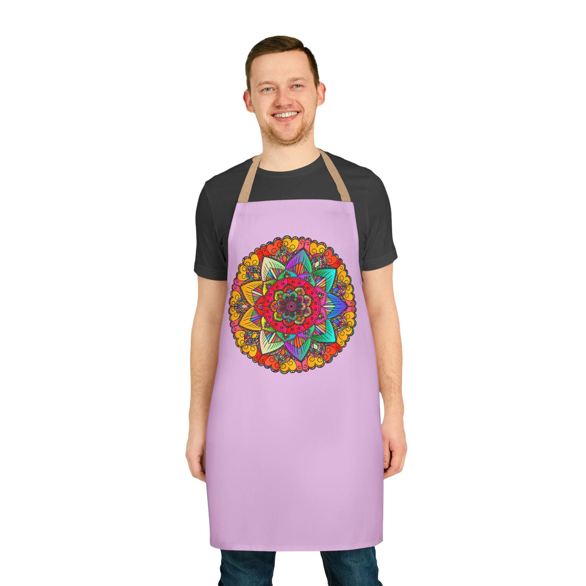 Lilac Mandala Apron - Hand Drawn Art All Over Prints - Blululi