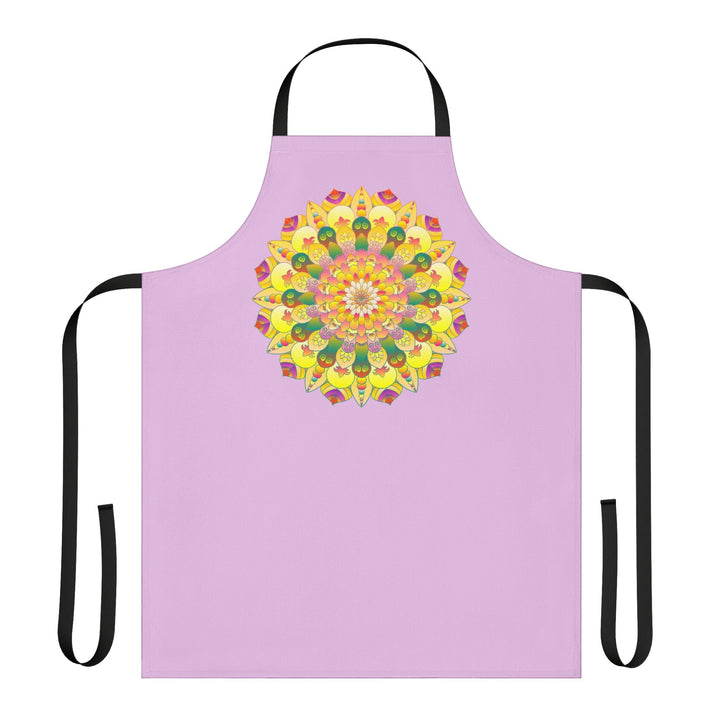 Lilac Mandala Apron - Hand Drawn Art All Over Prints - Blululi