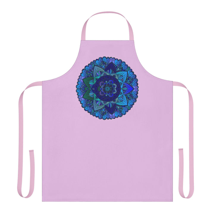 Lilac Mandala Apron - Hand Drawn Art All Over Prints - Blululi