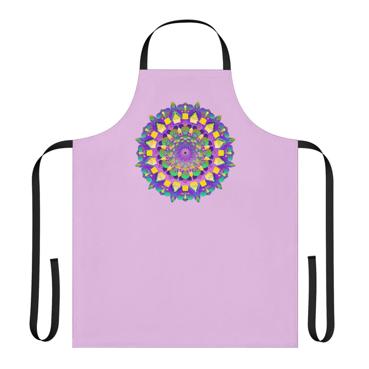 Lilac Mandala Apron - Hand Drawn Art All Over Prints - Blululi