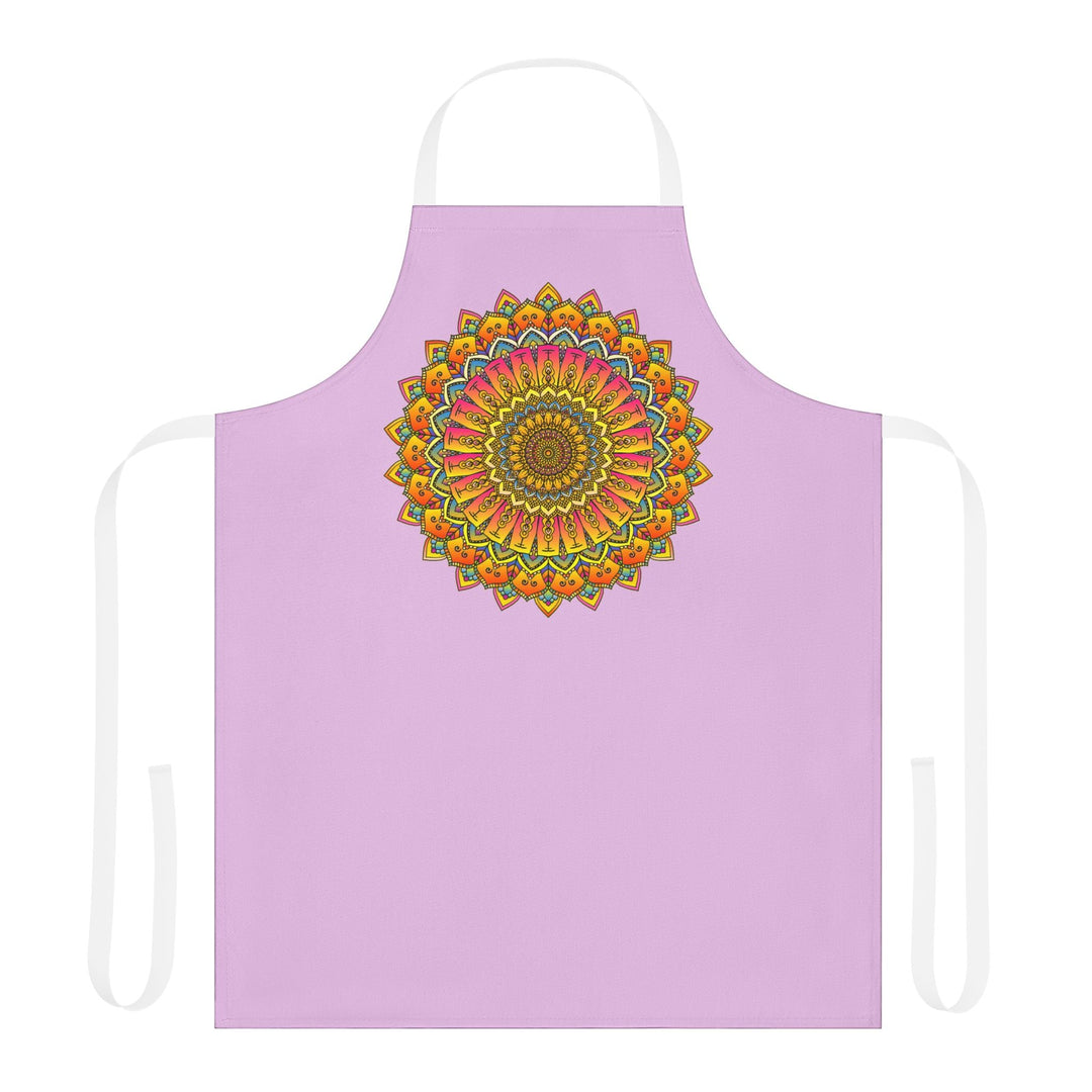 Lilac Mandala Apron - Hand Drawn Art All Over Prints - Blululi