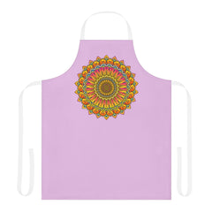 Lilac Mandala Apron - Hand Drawn Art All Over Prints - Blululi