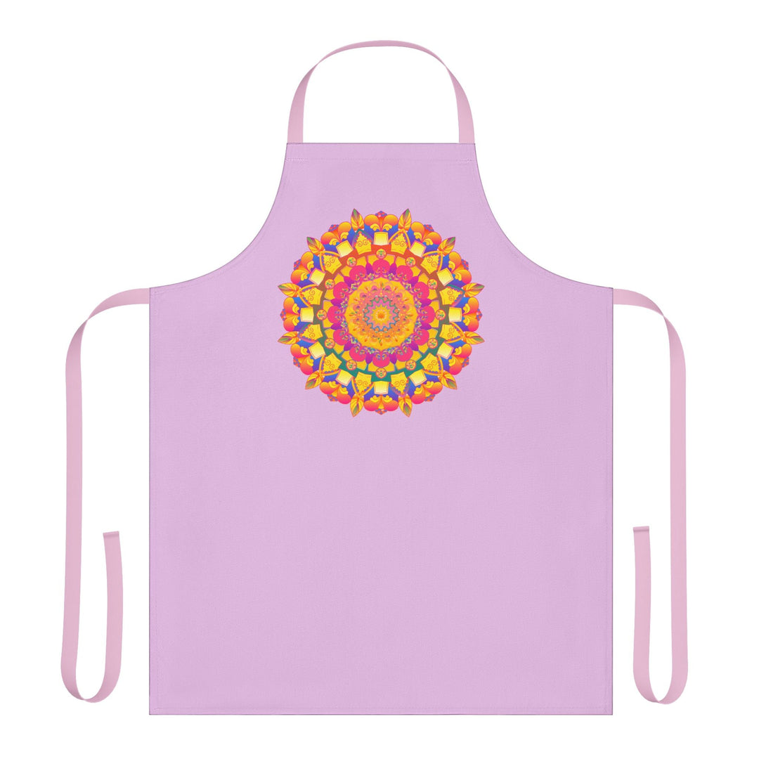 Lilac Mandala Apron - Hand Drawn Art All Over Prints - Blululi