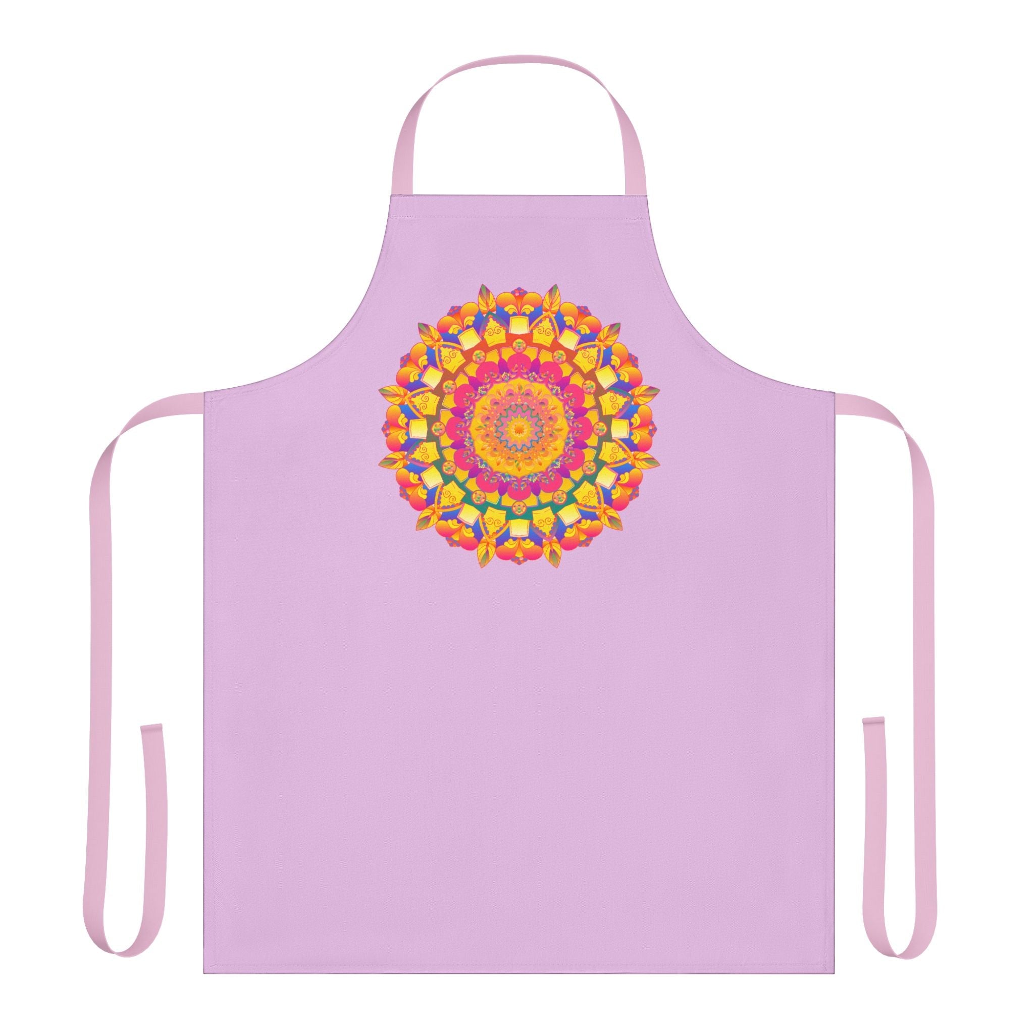 Lilac Mandala Apron - Hand Drawn Art All Over Prints - Blululi