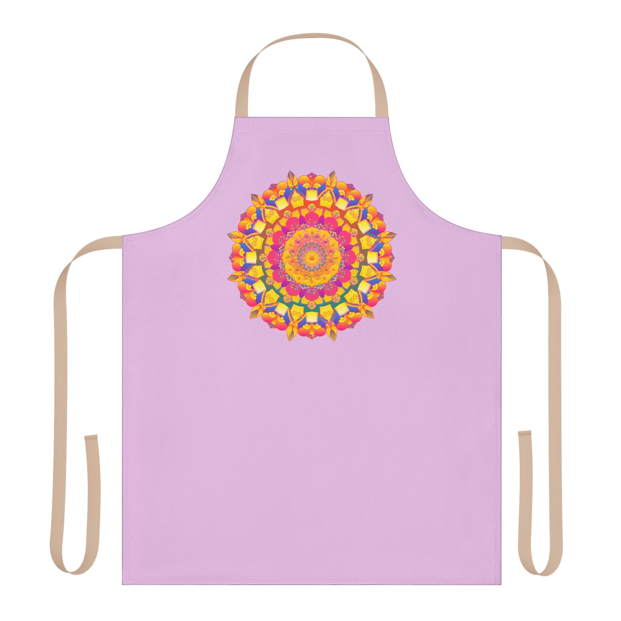 Lilac Mandala Apron - Hand Drawn Art All Over Prints - Blululi