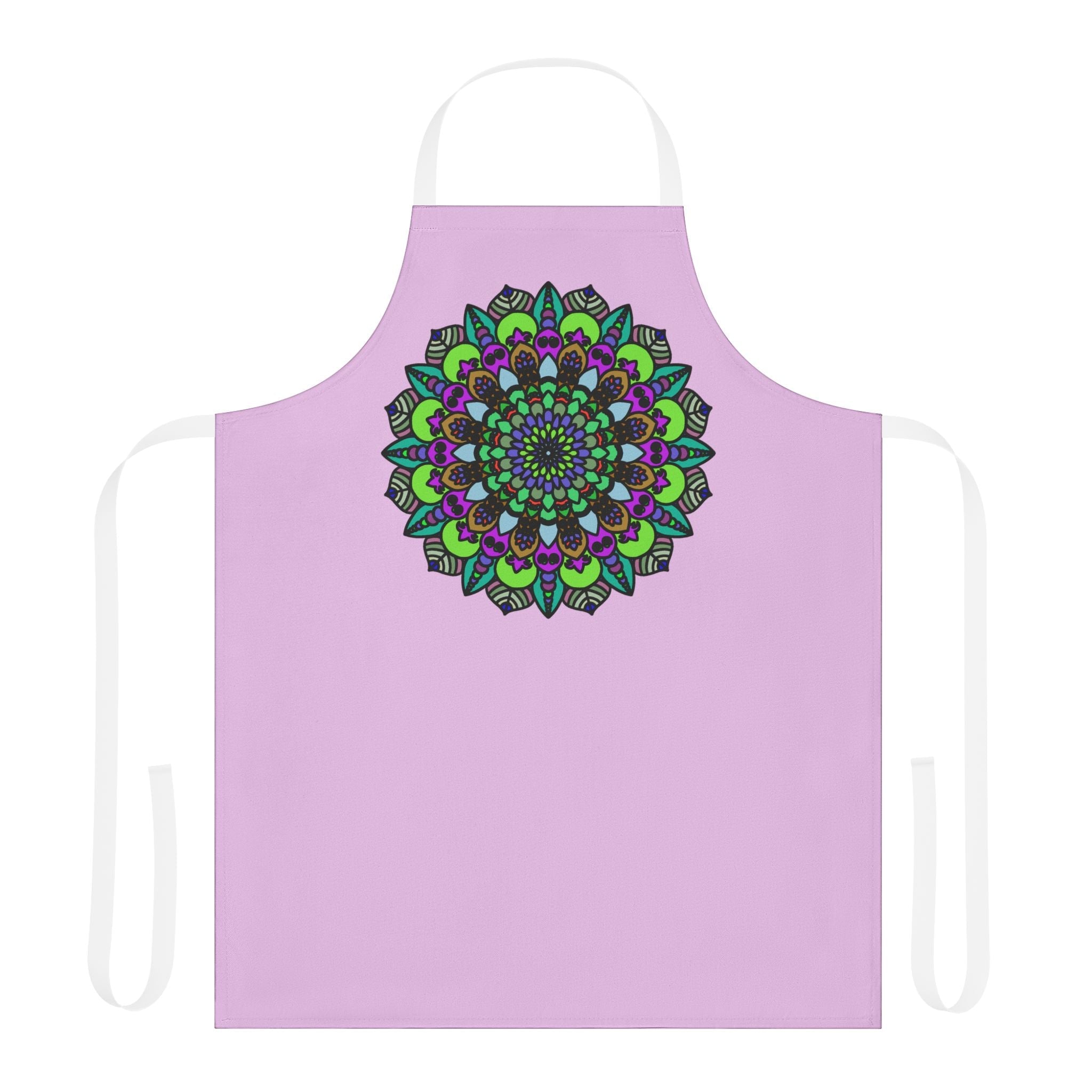 Lilac Mandala Apron - Hand Drawn Art All Over Prints - Blululi