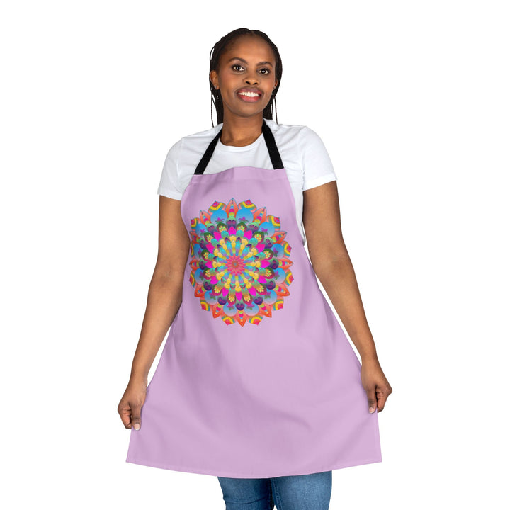 Lilac Mandala Apron - Hand Drawn Art All Over Prints - Blululi