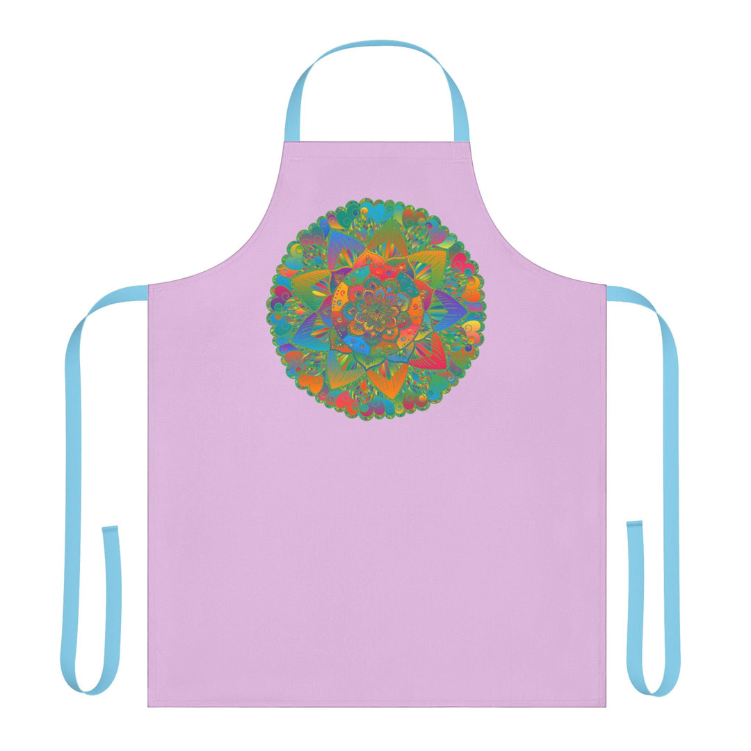 Lilac Mandala Apron - Hand Drawn Art All Over Prints - Blululi