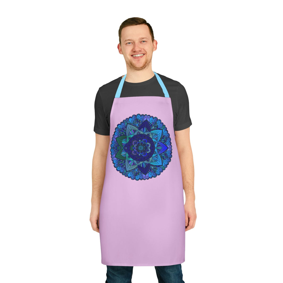 Lilac Mandala Apron - Hand Drawn Art All Over Prints - Blululi