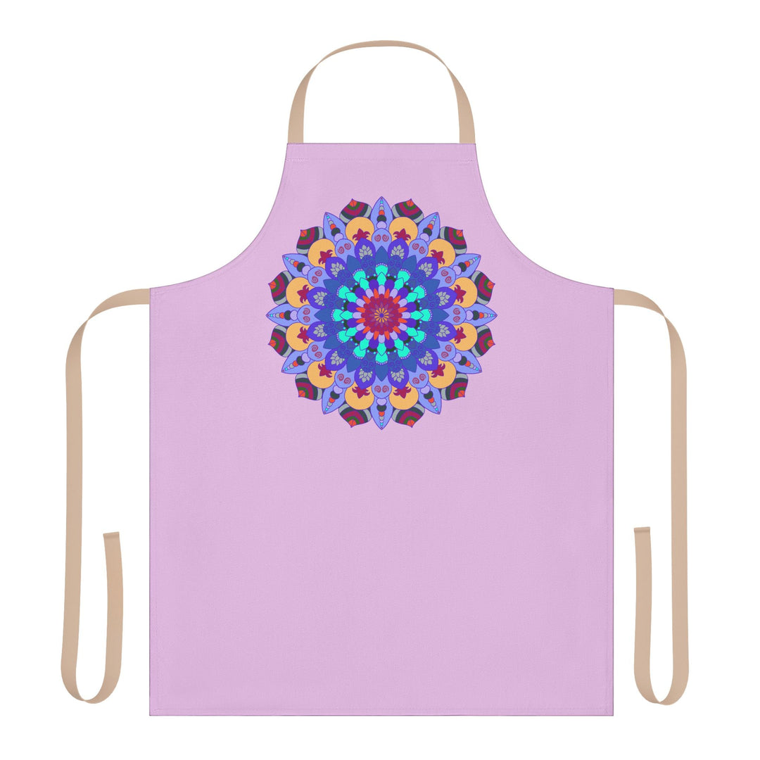 Lilac Mandala Apron - Hand - Drawn Art All Over Prints - Blululi