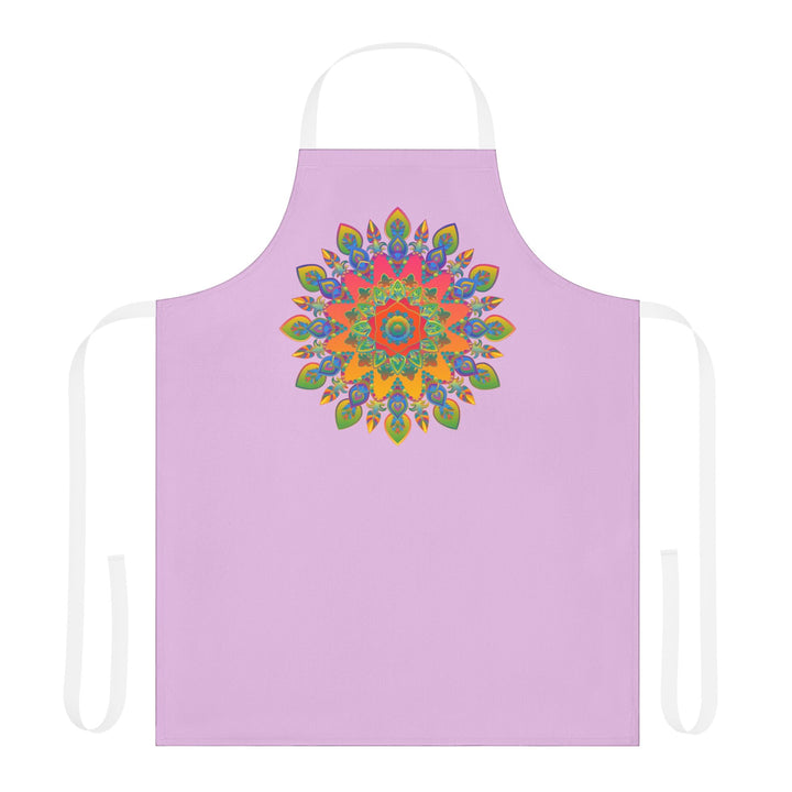 Lilac Mandala Apron - Hand Drawn Art All Over Prints - Blululi