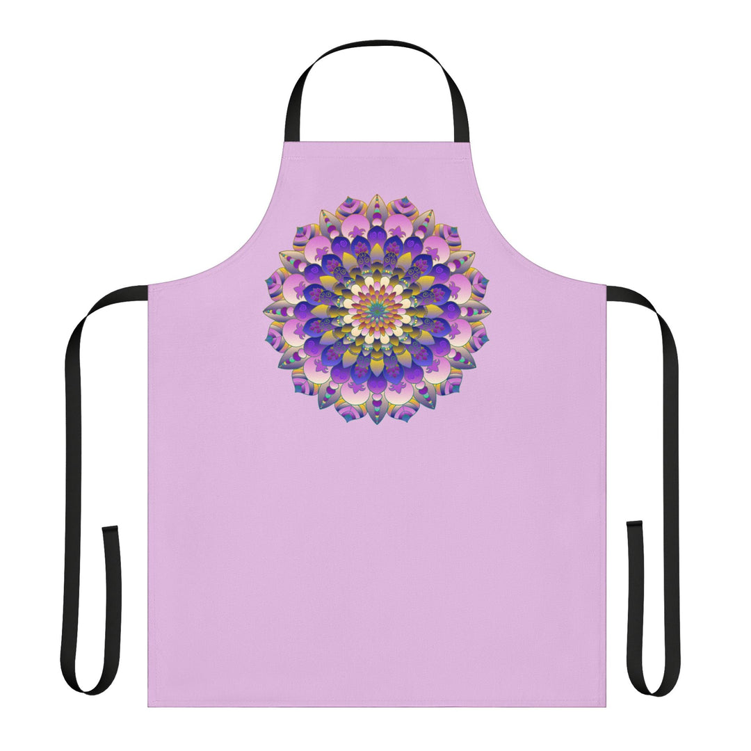 Lilac Mandala Apron - Hand - Drawn Art All Over Prints - Blululi