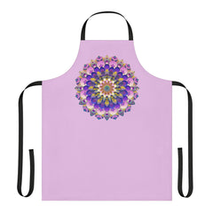 Lilac Mandala Apron - Hand - Drawn Art All Over Prints - Blululi