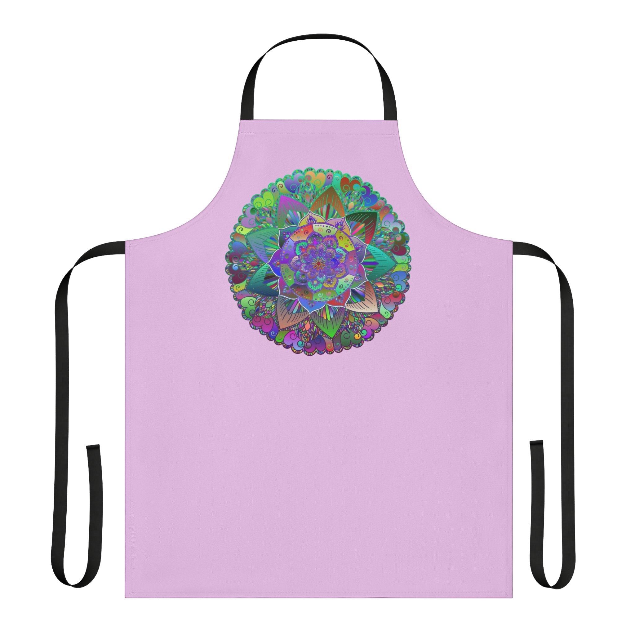 Lilac Mandala Apron - Hand - Drawn Art All Over Prints - Blululi