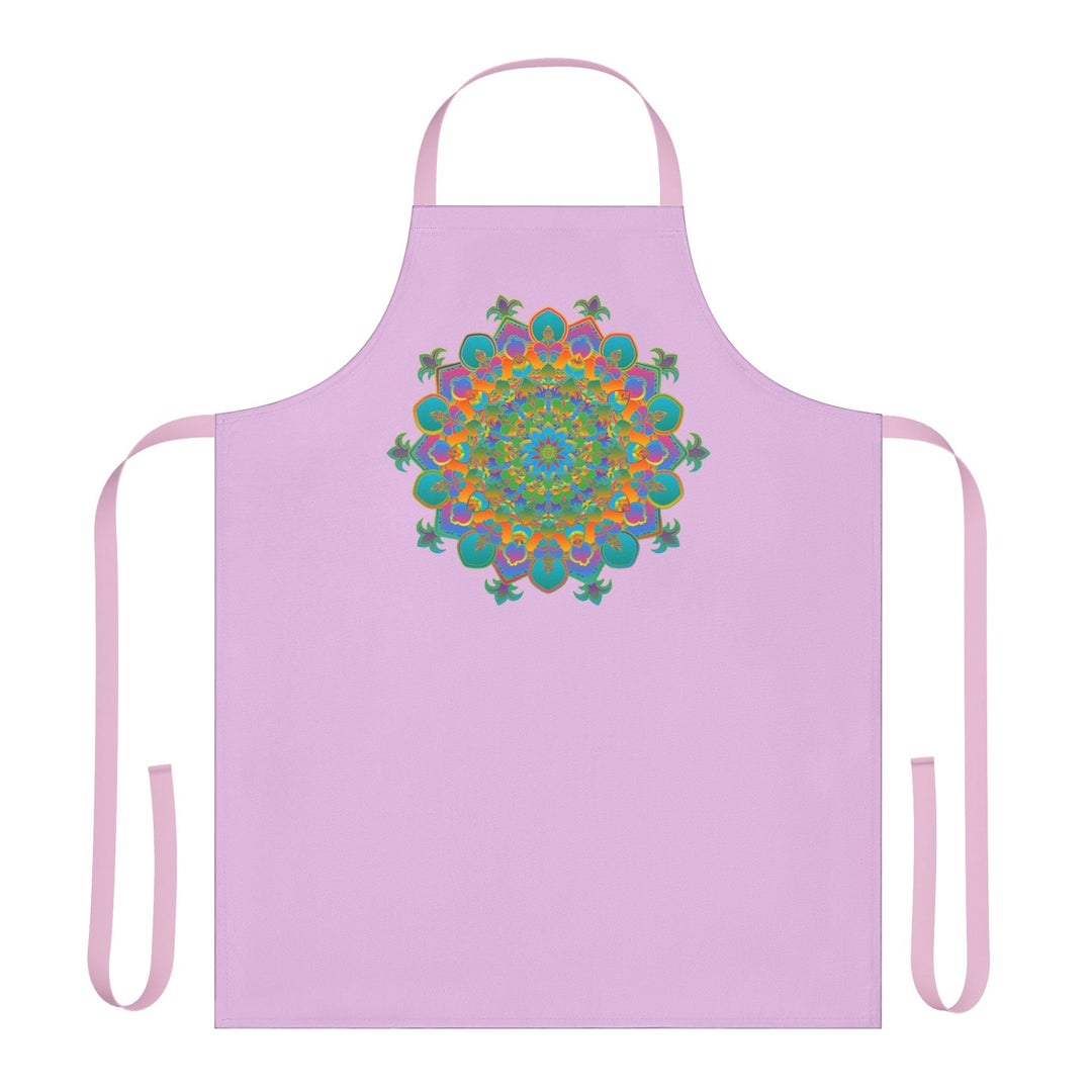 Lilac Mandala Apron - Hand - Drawn Art All Over Prints - Blululi