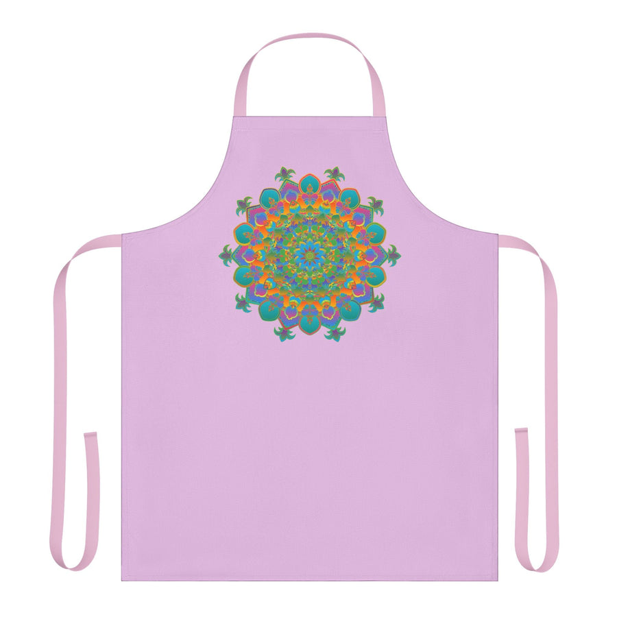 Lilac Mandala Apron - Hand - Drawn Art All Over Prints - Blululi