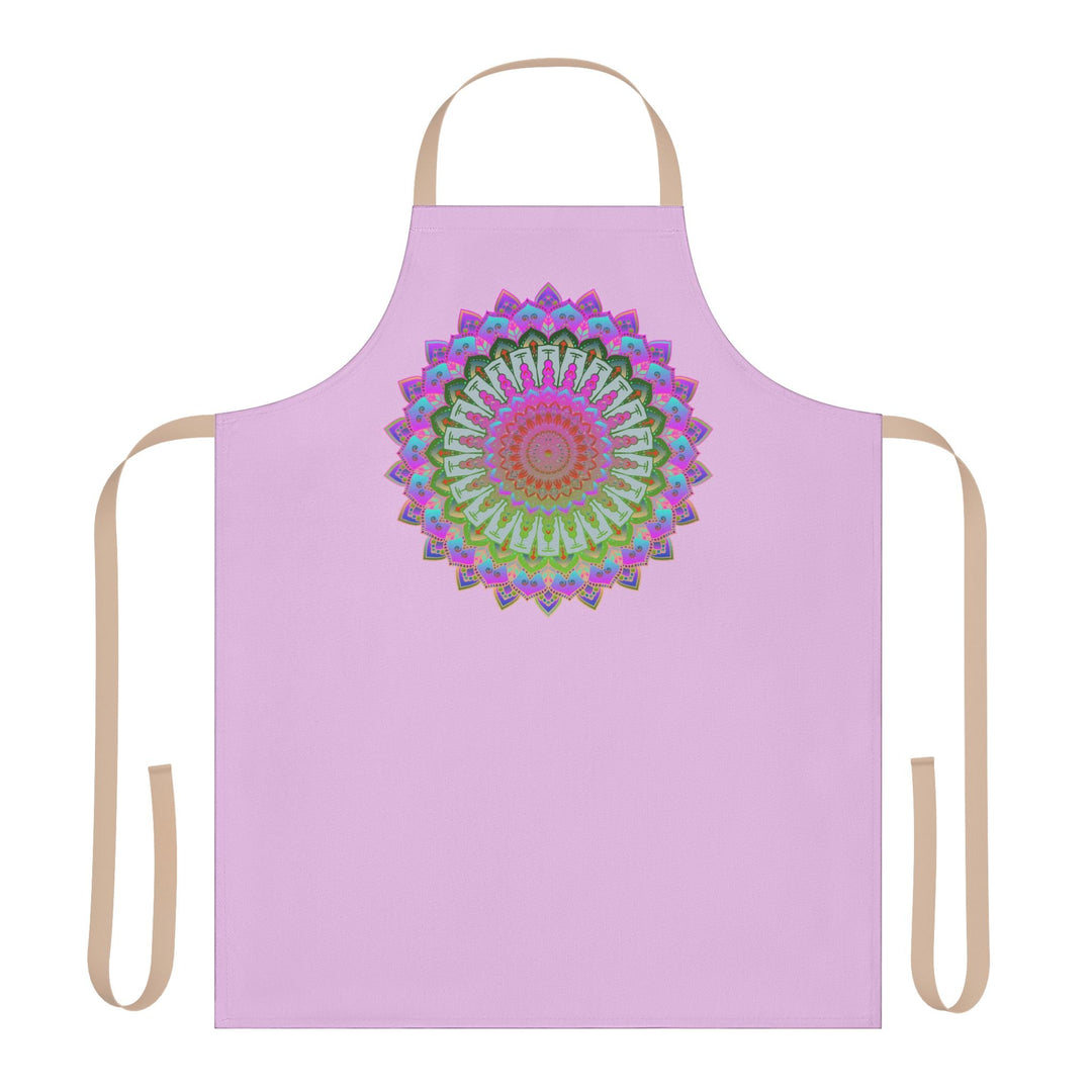 Lilac Mandala Apron - Hand - Drawn Art All Over Prints - Blululi