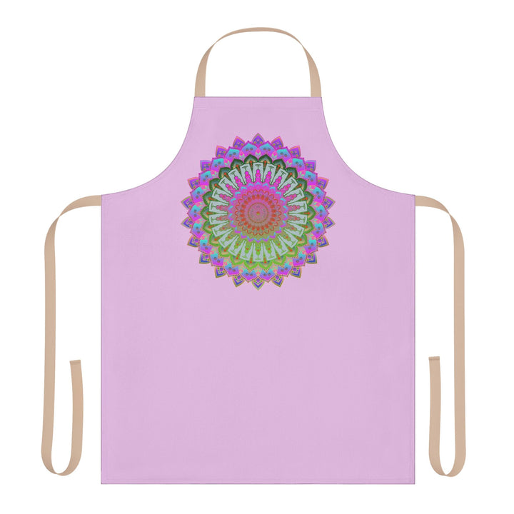 Lilac Mandala Apron - Hand - Drawn Art All Over Prints - Blululi