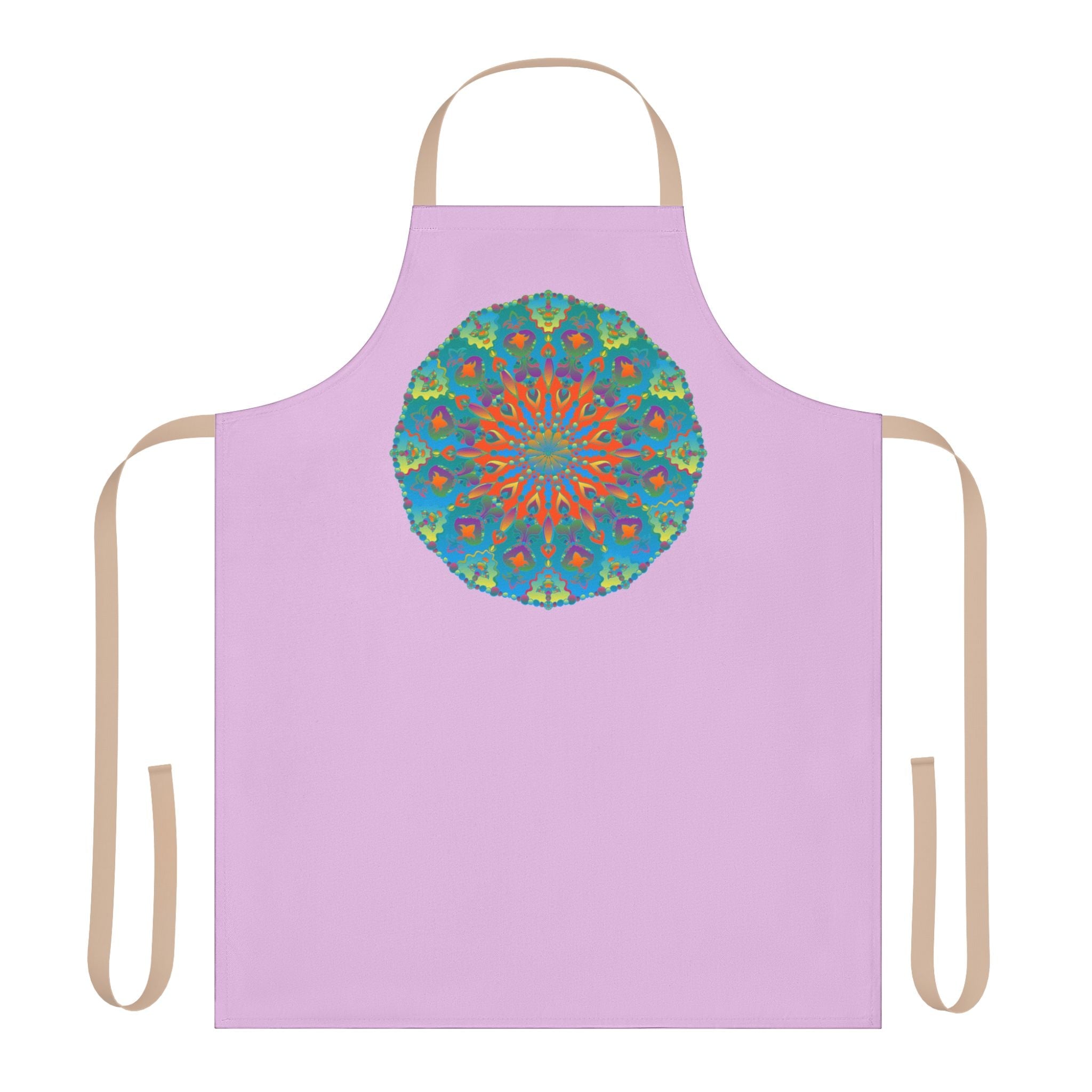 Lilac Mandala Apron - Hand Drawn Art All Over Prints - Blululi