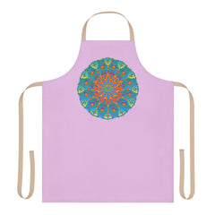 Lilac Mandala Apron - Hand Drawn Art All Over Prints - Blululi