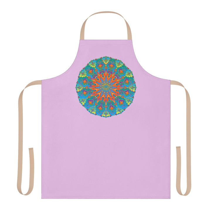 Lilac Mandala Apron - Hand Drawn Art All Over Prints - Blululi