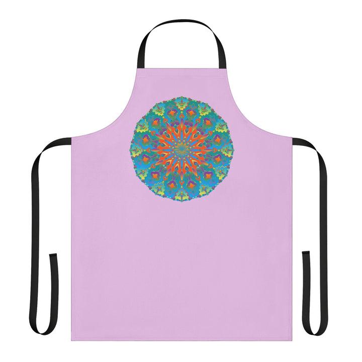 Lilac Mandala Apron - Hand Drawn Art All Over Prints - Blululi