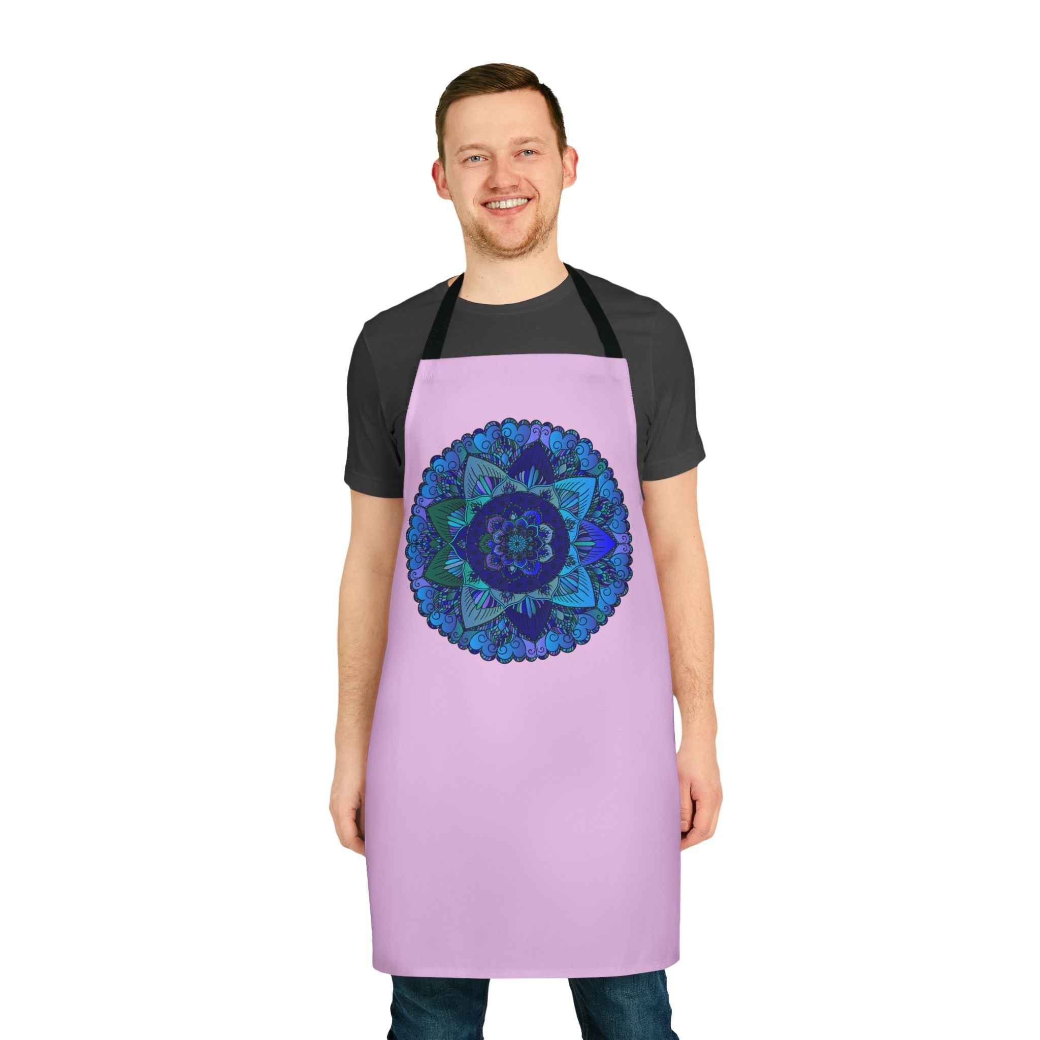 Lilac Mandala Apron - Hand Drawn Art All Over Prints - Blululi