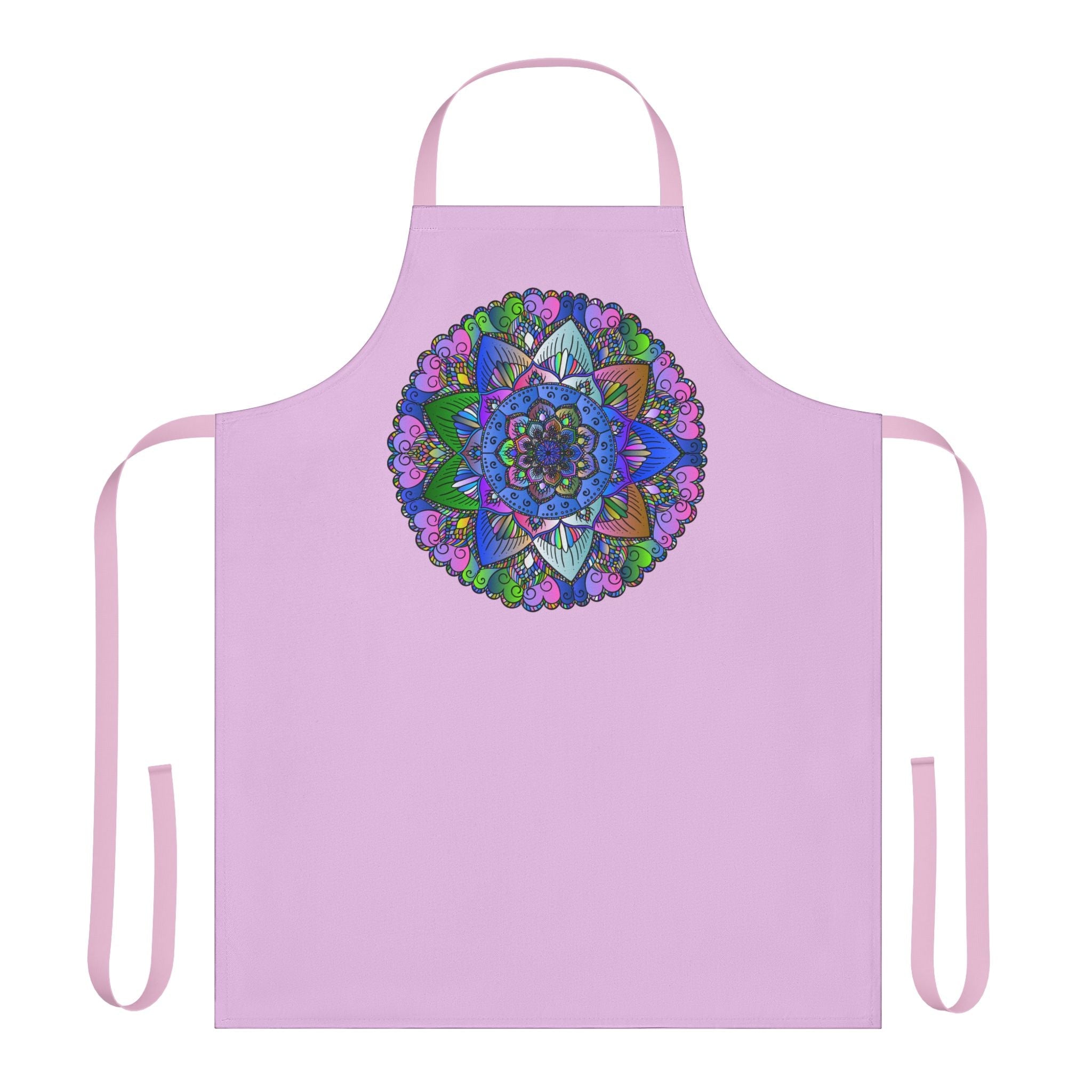 Lilac Mandala Apron - Hand Drawn Art All Over Prints - Blululi