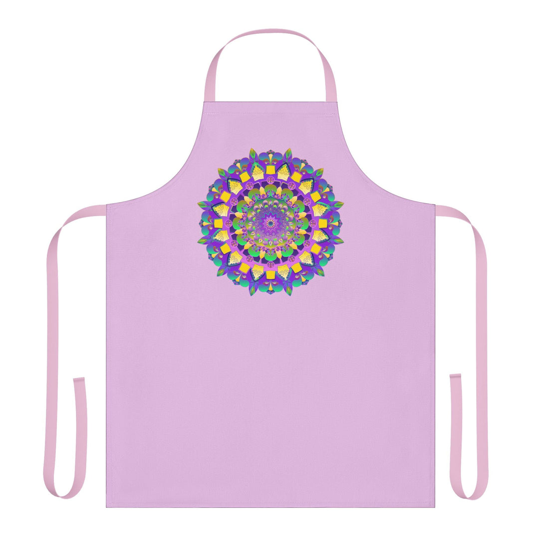 Lilac Mandala Apron - Hand Drawn Art All Over Prints - Blululi