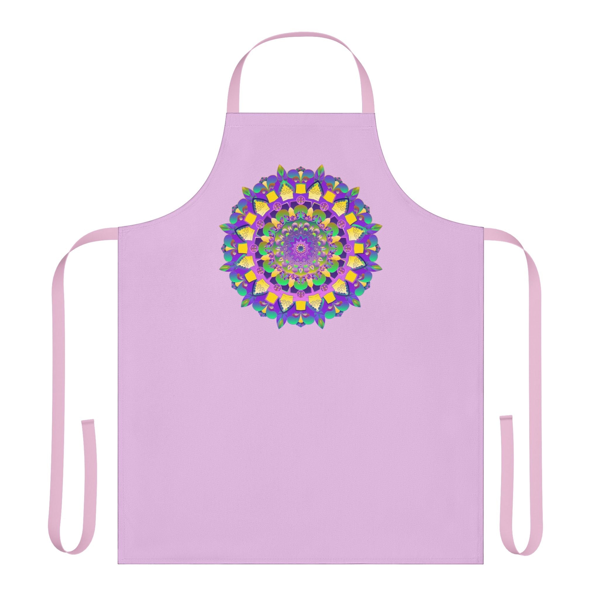 Lilac Mandala Apron - Hand Drawn Art All Over Prints - Blululi