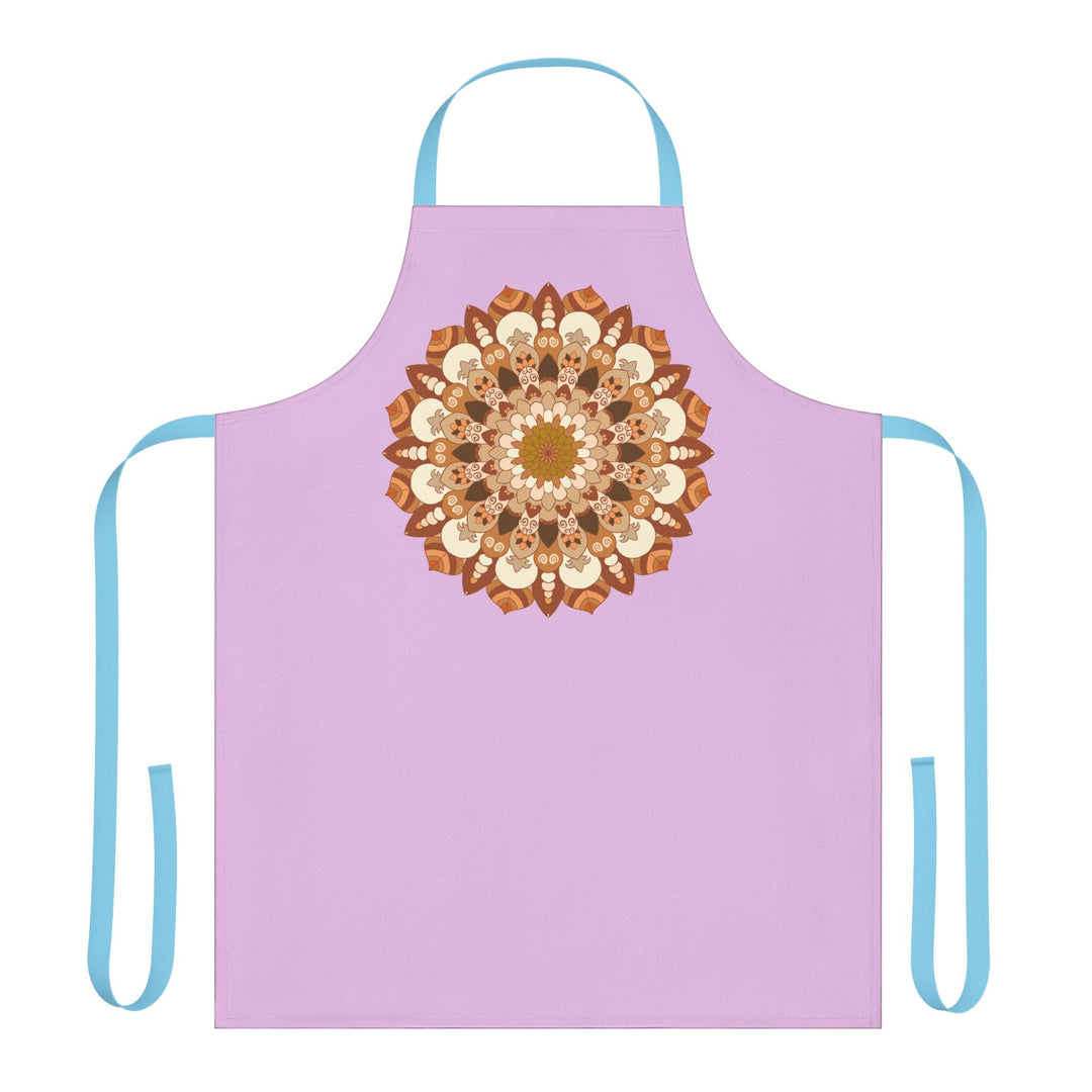 Lilac Mandala Apron - Hand - Drawn Art All Over Prints - Blululi