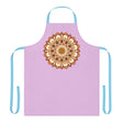 Lilac Mandala Apron - Hand - Drawn Art All Over Prints - Blululi
