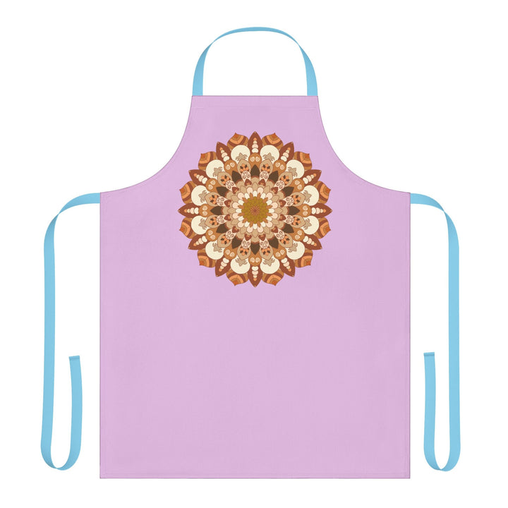 Lilac Mandala Apron - Hand - Drawn Art All Over Prints - Blululi