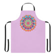 Lilac Mandala Apron - Hand Drawn Art All Over Prints - Blululi