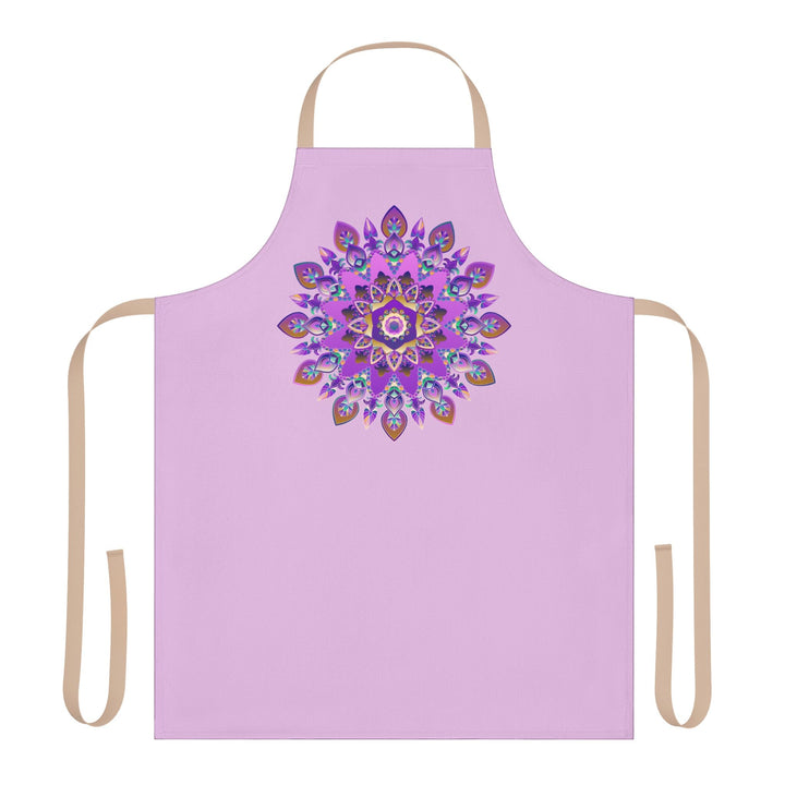 Lilac Mandala Apron - Hand Drawn Art All Over Prints - Blululi